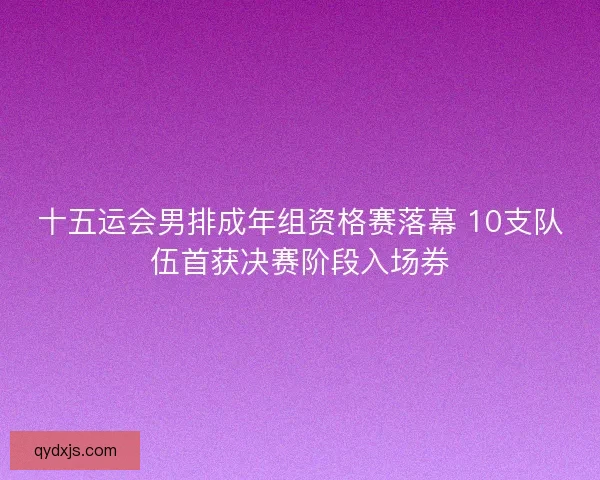 十五运会男排成年组资格赛落幕 10支队伍首获决赛阶段入场券